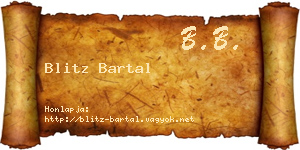 Blitz Bartal névjegykártya